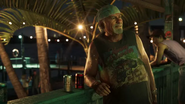 Brian Heder à noite no estaleiro, em captura oficial do GTA 6