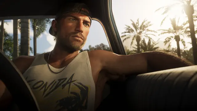 Jason Duval dirigindo a caminhonete, em captura oficial do GTA 6