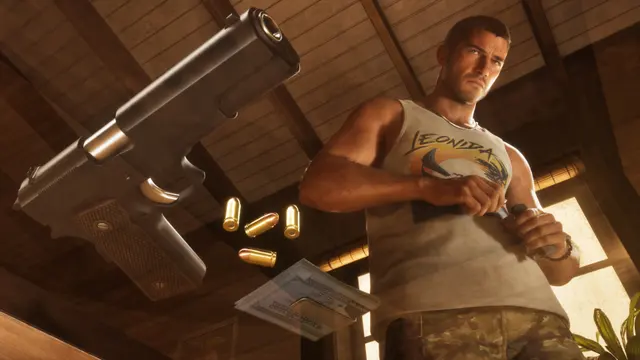 Jason Duval dentro de casa, em captura oficial do GTA 6