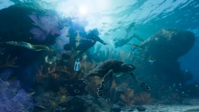 Mergulho no fundo do mar de Leonida Keys, em captura oficial do GTA 6