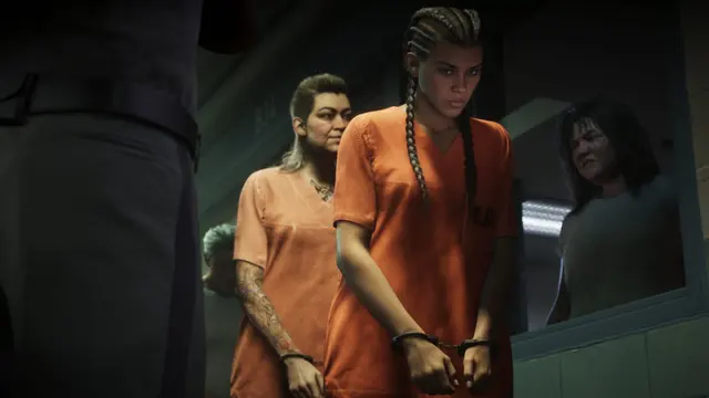 Lucia Caminos na penitenciária, em captura oficial do GTA 6
