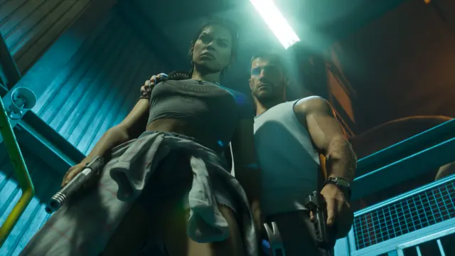 Lucia e Jason sob luz neon, em captura oficial do GTA 6