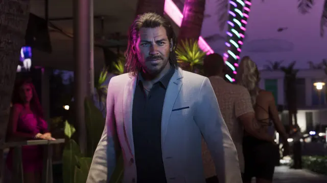 Raul Bautista na noite de Vice City, em captura oficial do GTA 6