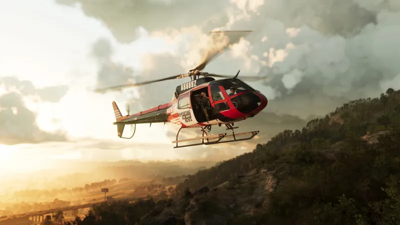 Wallpaper do GTA 6: Helicóptero em Mount Kalaga