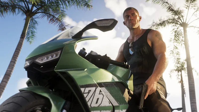 Wallpaper do GTA 6: Jason e a moto esportiva
