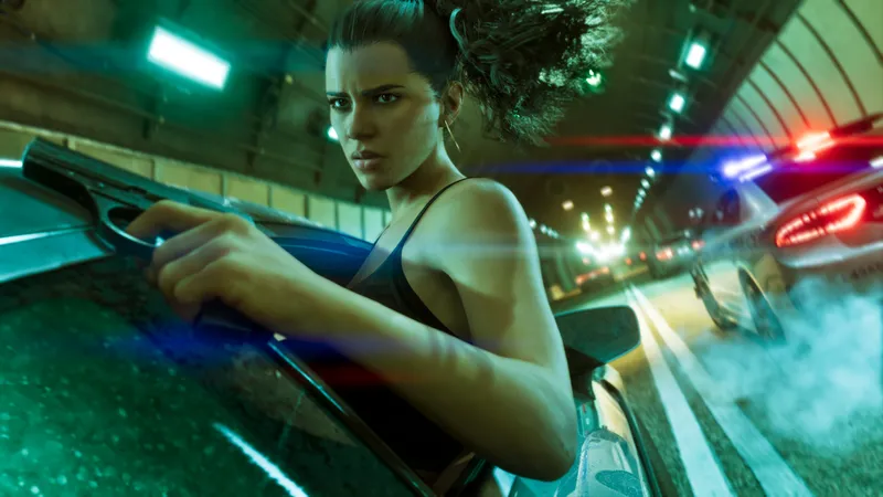 Wallpaper do GTA 6: Lucia em perseguição policial