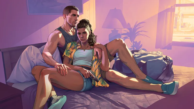 Wallpaper do GTA 6: Lucia e Jason no motel